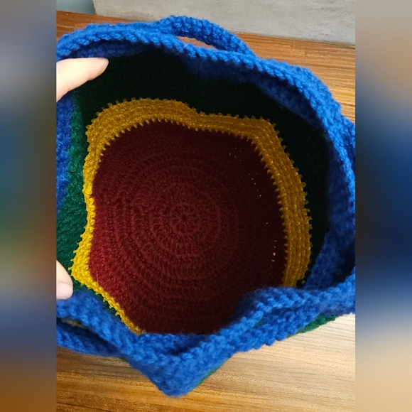 Crochet Drawstring Backpack - Rainbow - Picture 6 of 6